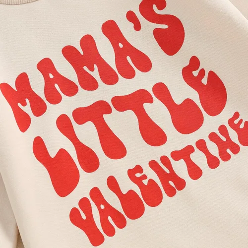 Miniatura 94 de SOLILOQUY Traje de manga larga con cuello redondo para el primer día de San Valentín para bebé niño y niña, mameluco de corazón de amor
