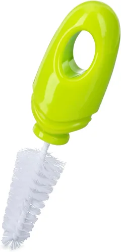 Miniatura 5 de Nuby Cepillo para biberones y pezones con cerdas suaves y soporte Paquete de 2: Azul y Gris Cepillo de limpieza para biberones y pezones