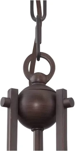Miniatura 6 de Franklin Iron Works Lámpara Colgante de Bronce - Charleston Bronce, Cristal Transparente, Pequeña Lámpara Colgante de Estilo Rústico para Islas