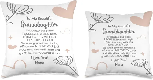 Miniatura 3 de granddaughter pillow from Nana, pink, grey, best Regalos para nieta de Nana, rosa, gris, mejor, abrazos, almohada de amor, 18 x 18 pulgadas