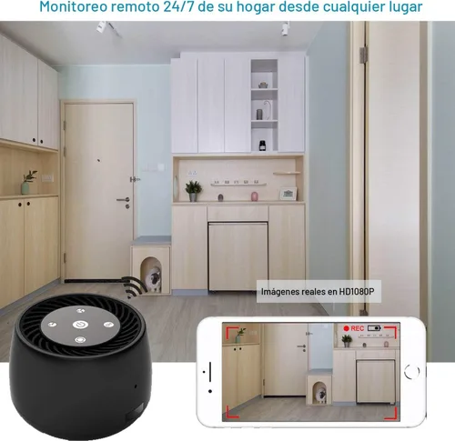 Miniatura 3 de Cámara inalámbrica WiFi de seguridad mini, Real 1080P Full HD con visión nocturna y detección de movimiento, grabación, 2-EN-1 Monitoreo en tiempo