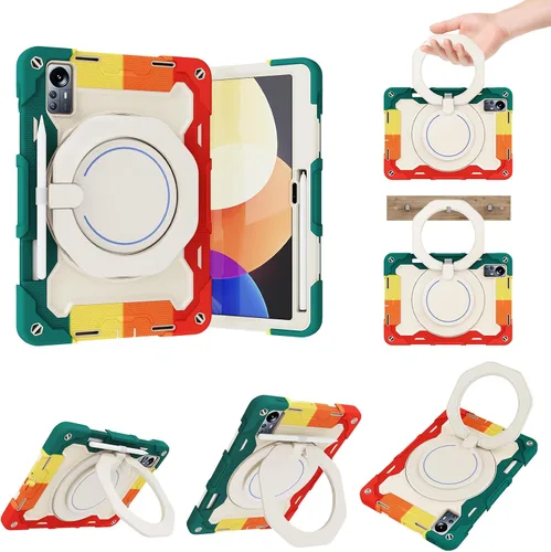 Miniatura 8 de Funda de silicona para tablet Xiaomi Mi Pad 5 Pro de 12.4 pulgadas, a prueba de golpes con soporte para lápices, correa para el hombro, soporte