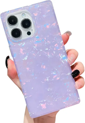 Miniatura 16 de Elegante concha de madre perla compatible con iPhone 13 Pro de 6.1 pulgadas, estuche de borde rectangular, elegante y delgado, con perla de abulón