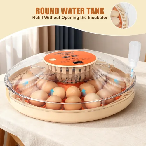 Miniatura 6 de Gen IV - Incubadora de 30 huevos, humedad de amplio rango con llenado manual de agua, control de temperatura estable, ranuras para huevos de doble