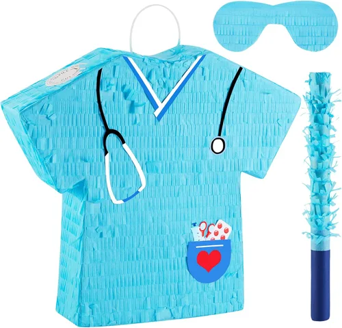 Miniatura 18 de Lewtemi Decoraciones de Fiesta de Piñata con Palo, Venda para los Ojos y Confeti para Decoraciones de Fiesta, Centro de Mesa, Accesorio para Fotos