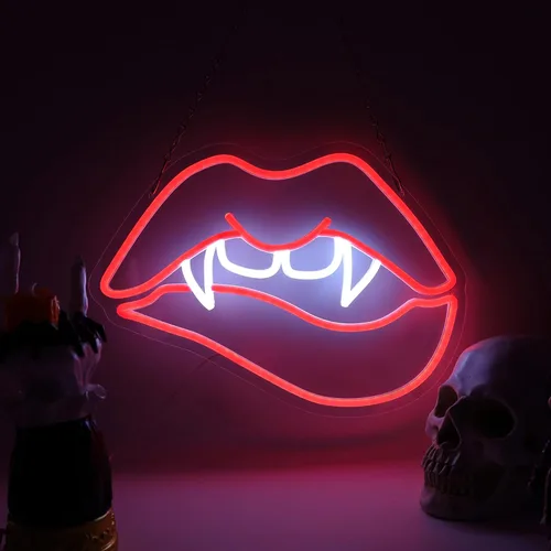 Miniatura 20 de Letrero de neón LED divertido con texto en inglés "Hey You Drop This Brain", luz de neón para hombres, decoración de habitación, oficina, regalos