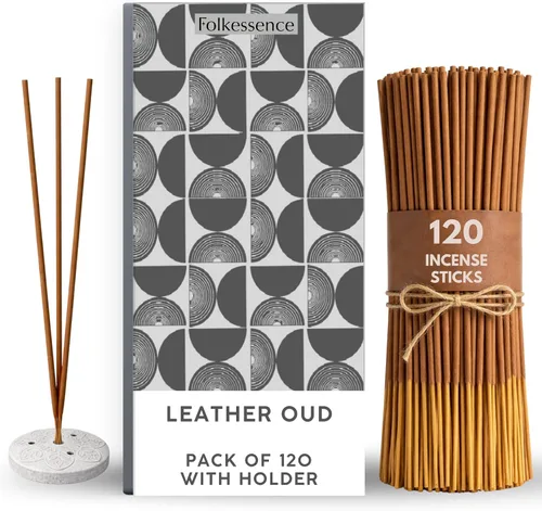 Miniatura 16 de Folkulture Varillas de incienso japoneses Paquete de 60 inciensos de madera de aloe premium Sin carbón, sin humo negro Aroma amaderado