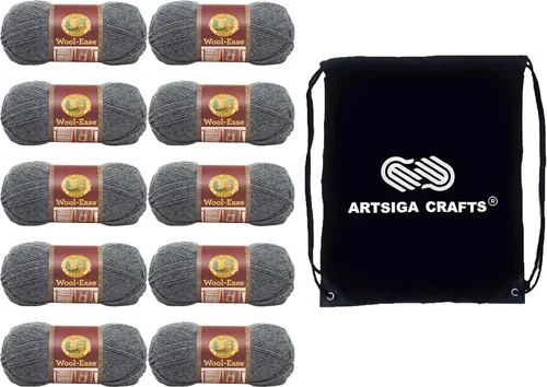 Miniatura 8 de Lion Brand Wool Ease Canyon Sunset 620-003 (3-Skeins - Mismo Lote de Tinta) Estambre Medio #4 Acrílico, Hilo de Lana para Crochet y Tejido con Bolsa