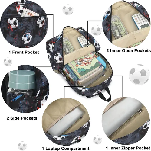 Miniatura 29 de CAMTOP - Conjunto de mochila y lonchera con estampados divertidos para niños de preescolar y primaria), Y0058-2