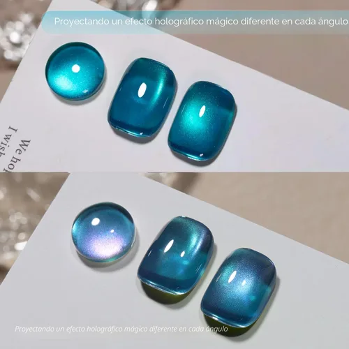 Miniatura 2 de GAOY Juego de esmaltes de uñas de gel con purpurina de ojo de gato con imán y galaxia colorida para ojos de gato holográficos, manicura de gel
