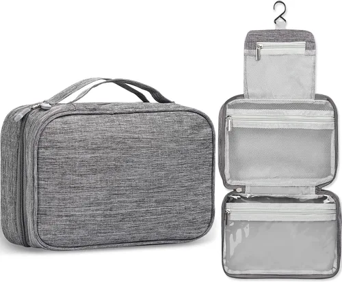 Miniatura 8 de Etercycle Neceser de viaje compacto para mujeres y hombres, organizador de ducha colgante impermeable con gancho, bolsa de lavado plegable portátil