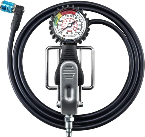 Miniatura 2 de Powerbuilt Inflador de neumáticos con manómetro 220 PSI para coches, bicicletas - 240217, negro
