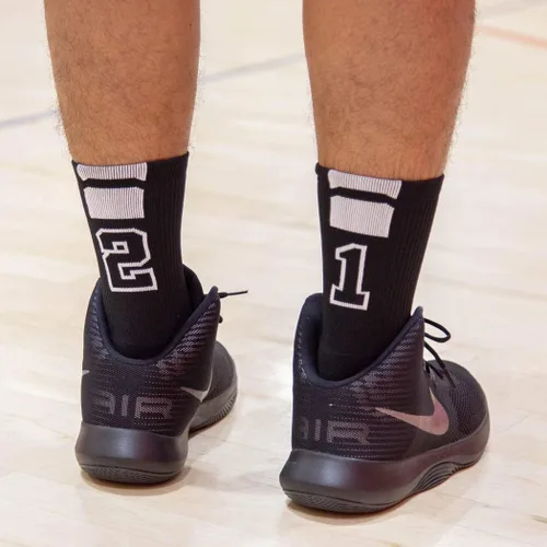 Miniatura 7 de ChalkTalkSPORTS Calcetines personalizados con número de equipo Calcetines deportivos para jóvenes y adultos negros Elige tu número