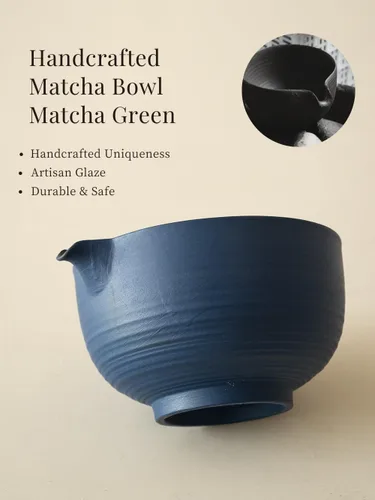 Miniatura 2 de Juego de 6 batidores japoneses de matcha, hecho a mano con cuenco (chawan), batidor de bambú (Chasen) y soporte, cuchara, tamiz y toalla de té, kit