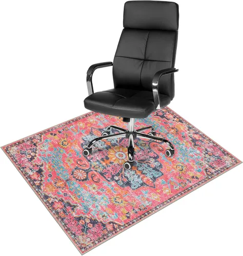 Miniatura 29 de Anidaroel Alfombrilla para silla de 48"x60" para piso de madera dura/piso de azulejos, alfombrilla de silla de escritorio para pisos duros, Rojo