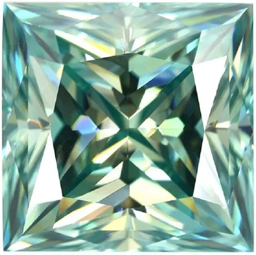 ERAA JEWEL Moissanita suelta de 3.00 quilates, piedra de moissanita de color azul, claridad VVS1, piedra preciosa brillante de corte princesa para