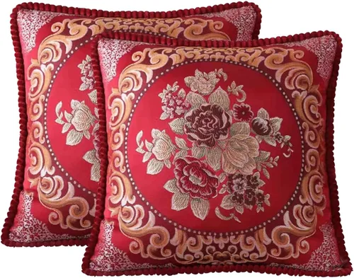 Miniatura 16 de SZHELEJIAM Juego de 2 fundas de almohada con volantes de 12 x 20 pulgadas, fundas de cojín decorativas de felpilla suave jacquard para sofá
