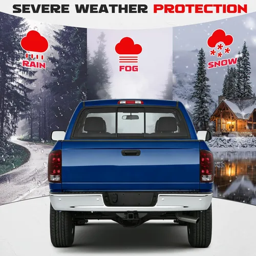 Miniatura 4 de ECOTRIC Par de luces traseras compatibles con Dodge Ram 1500 2002-2006/Ram 2500 3500 2003-2006 Luz de señal de giro de luz trasera de repuesto