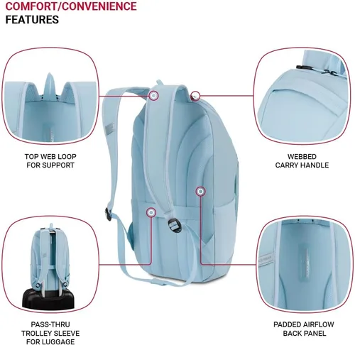 Miniatura 2 de SwissGear Shield - Mochila para laptop, Azul claro