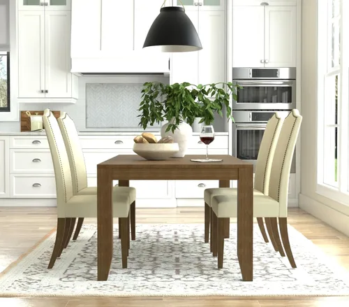 Miniatura 2 de Carolina Chair & Table Silla Parson con respaldo copetudo con ribete de clavos, marco de madera maciza con asiento y respaldo de espuma, sillas