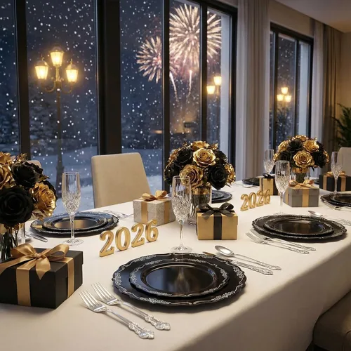 Miniatura 6 de DaYammi 150 platos de plástico negro plateado y cubiertos de plástico plateado, platos desechables de plata negra para incluir 30 platos llanos, 30