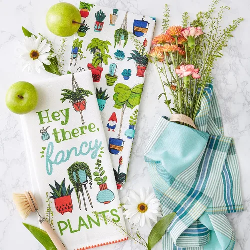 Miniatura 5 de DII You Grow Girl Collection Decorativo, lavable a máquina, juego de paños de cocina, 18 x 28 pulgadas, plantas elegantes, 3 piezas