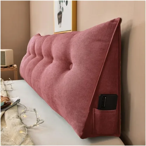 Miniatura 11 de Almohada triangular para cabecero de lectura, cojín de cuña, almohada grande para cama / almohada de lectura para sentarse en reposo en cama, Marrón