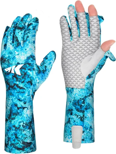 Miniatura 7 de KastKing La Sal Pro - Guantes de pesca de dedo completo, protección solar UPF 50+ con diseño convertible, microfibra ultraligera, comodidad ultra