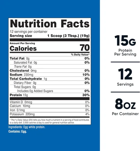 Miniatura 2 de Nutricost Proteína de clara de huevo en polvo de 8 onzas (sin sabor), sin OMG, sin gluten