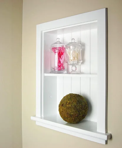 Miniatura 7 de Aiden - Botiquín de repuesto de pared empotrada de 14 x 18 pulgadas, inserto de gabinete de baño en la pared estante/estantes, fabricado en América