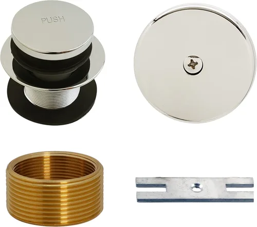 Miniatura 17 de Westbrass D931K-26 Juego de tapones de drenaje universales de 1-3/8 pulgadas con punta de punta fina de 1-3/8 pulgadas con placa frontal de Cromo