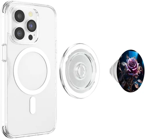 Miniatura 4 de Gothic Metallurgic Rose Design 1 PopSockets MagSafe PopGrip for iPhone