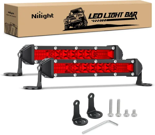 Miniatura 11 de Nilight Barra de luz LED ámbar, 2 unidades, 7 pulgadas, 30 W, punto 3000 lúmenes, súper delgada, 3D, antiniebla, todoterreno, luces de trabajo