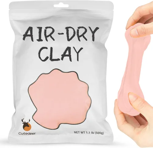 Miniatura 13 de Cutedeer Arcilla Gris que Seca al Aire, Arcilla de Modelado de Espuma de 1.1 lb, Suave y Blanda para Moldear para Niños y Adultos, Suministros