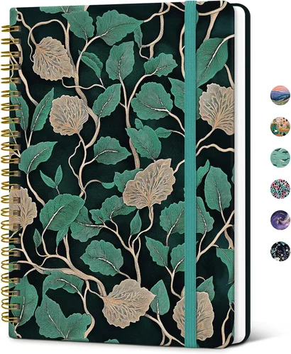 Miniatura 21 de Taja Cuaderno de Diario en Espiral con Líneas para Mujeres, A5 Lindo Cuaderno de Tapa Dura con Rayas Universitarias para Trabajo y Toma de Notas