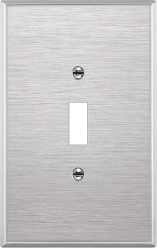 Miniatura 68 de ENERLITES Placa de Pared Metálica para Interruptor de Luz de Palanca, Acero Inoxidable 201, Resistente a la Corrosión, Tamaño Estándar 1-Gang 4.50