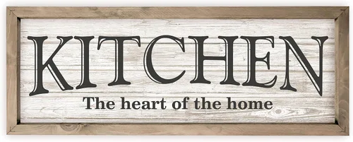 Miniatura 3 de Kitchen The Heart of The Home - Letrero de pared de madera rústica de 6 x 18 pulgadas (marrón)