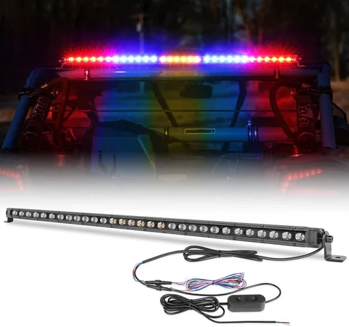 Miniatura 13 de OFFROADTOWN Barra de luz LED de persecución de 20 pulgadas, luces traseras UTV, luz intermitente de seguridad con luz intermitente de freno