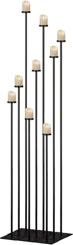 Miniatura 9 de Candelabro alto de 9 brazos para centro de mesa de boda, candelabro de metal negro de 60 pulgadas para velas de candelita de pilar para fiesta