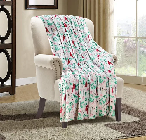 Miniatura 39 de Elegant Comfort Velvet Touch Ultra Lujosa Manta/Frazada de Vellón con Estampado Navideño de Vacaciones - 50 x 60 pulgadas, (Flor de Pascua), 50 x 60