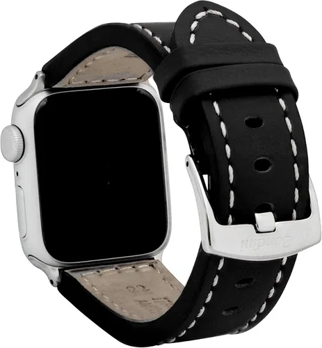 Miniatura 27 de Bandini Correa de cuero para hombre para Apple Watch de 1.732 in 1.772 in 1.654 in 1.614 in 1.575 in 1.496 in 1.929 in y Ultra, correa de iWatch