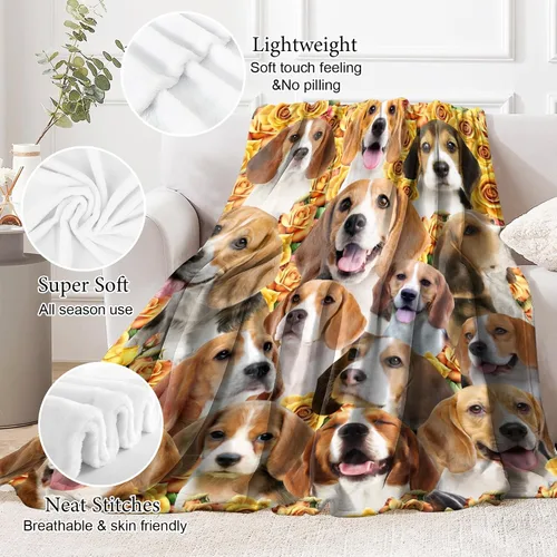 Miniatura 6 de Manta para Perro Beale, Regalo para Amantes de Perros de Beagle, Manta Suave de Franela, Regalo para Mujeres, Niñas para Halloween y Navidad