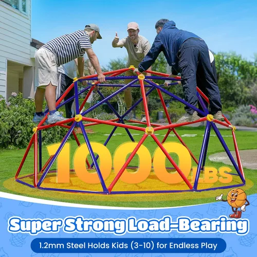 Miniatura 2 de Zupapa Domo de Escalada de 10 Pies, Gimnasio de Jungla al Aire Libre para Niños con Agarre de Escalada - Escalador de Domo Geométrico Soporta 1000
