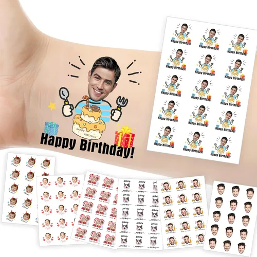 Miniatura 13 de Tatuajes temporales personalizados con foto y nombre, logotipo personalizado para adultos, niños, mujeres, hombres, regalo de boda, cumpleaños