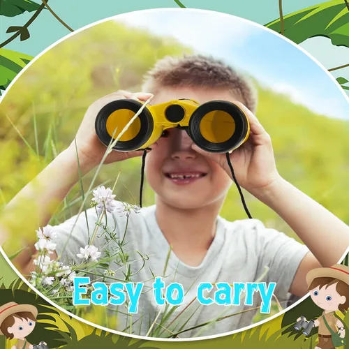 Miniatura 4 de Leyndo 24 prismáticos para niños con cuerda para el cuello, varios colores, novedosos binoculares de juguete para niños, suministros de fiesta
