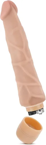 Miniatura 5 de Blush Dr. Skin Cock Vibe #1: Consolador vibrador largo de 9 pulgadas ~ Vibrador silencioso de múltiples velocidades de 2 pulgadas de ancho ~ Beige