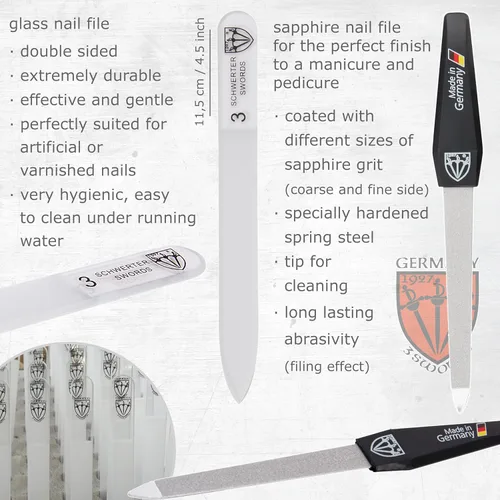 Miniatura 3 de 3 Swords Germany – Juego de 8 piezas para manicura y pedicura profesional para el cuidado de las uñas de los dedos y los dedos del pie tijeras