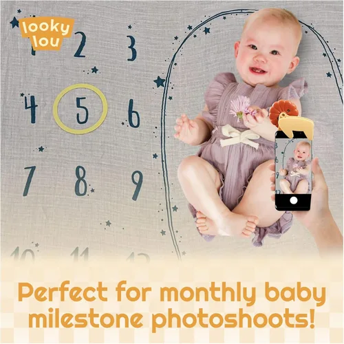 Miniatura 4 de Looky Lou - Clip para teléfono con sonajero de león para fotos de bebé, fotografía de recién nacidos, hitos mensuales, accesorios para sesiones