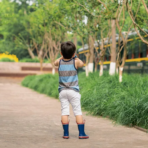 Miniatura 4 de CasaMiel Botas de lluvia unisex para niños pequeños, botas de lluvia para niñas y niños, botas de lluvia de goma natural hechas a mano para niños