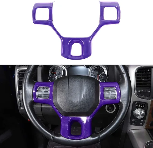Miniatura 4 de Hoolcar Cubierta Interior del Volante ABS con Ajuste de Fibra de Carbono para Accesorios Dodge RAM 1500 2010-2017, Rojo Fibra de carbono roja